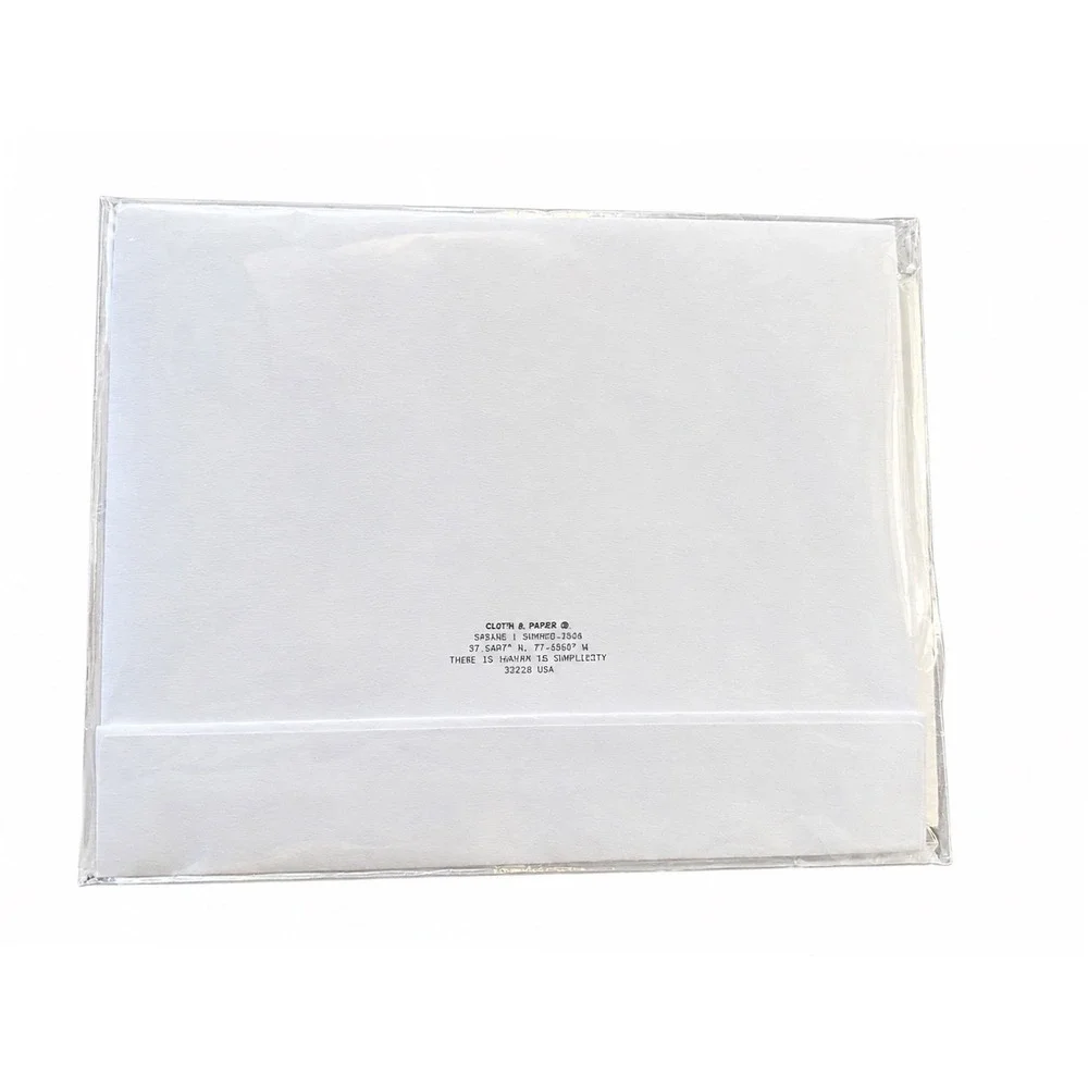 Cloth and Paper White String and Button Closure Envelope